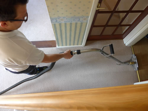 WOW hallway carpet cleaning with our truck mount system