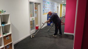 Carpet cleaning in a local Portsmouth school, getting ready for the new term to start in September